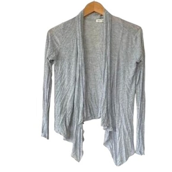 Light Gray Stretchy Open Front Lightweight Cardigan - Picture 1 of 4